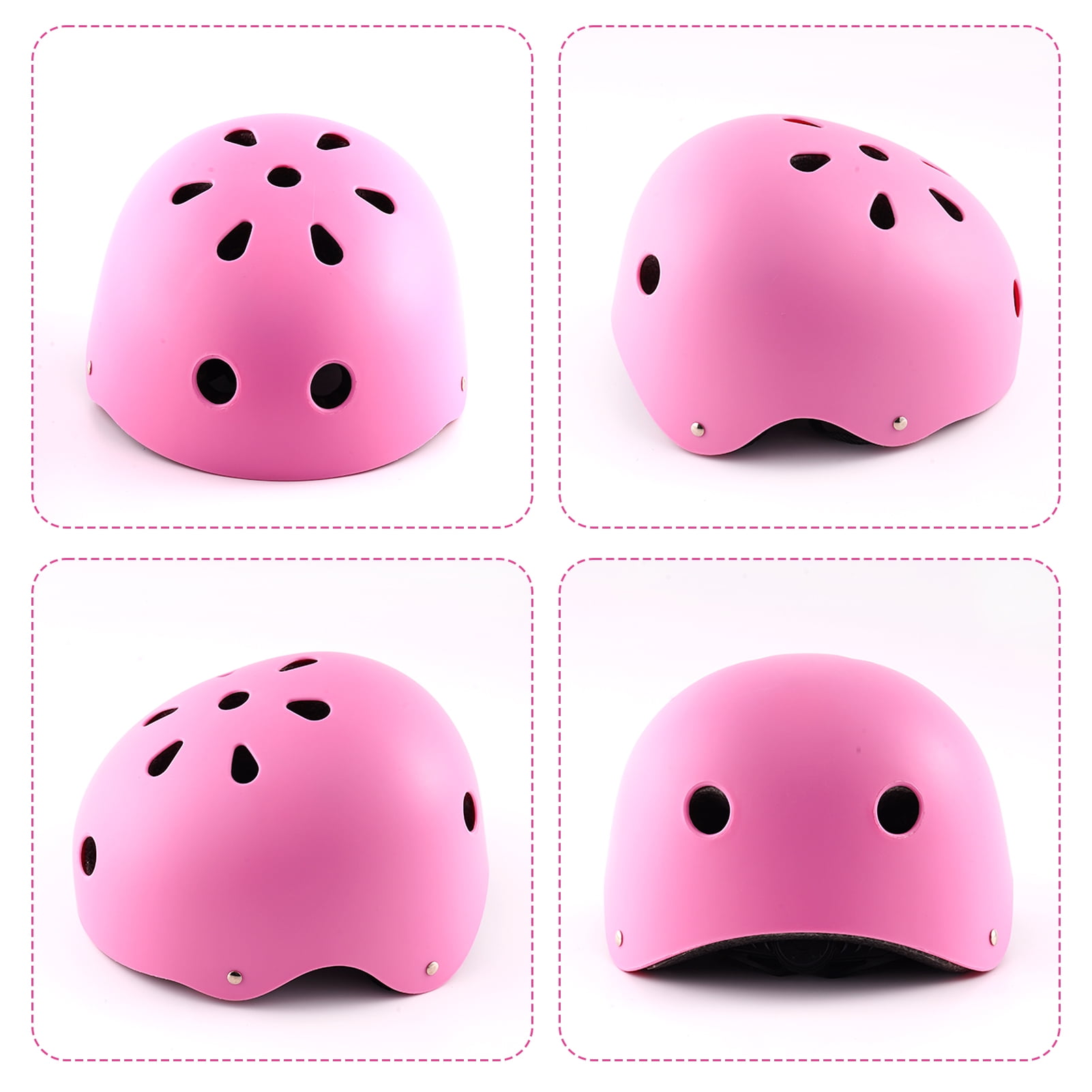 Buquapse Kids Bike Helmet Set, Skateboard Knee Pads, Boy Girl Child Cycling Helmet with Knee Pads Elbow Pads Wrist Guards Youth Skateboard Helmet for Kids 3-12