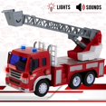 thumbnail image 4 of Toy To Enjoy Fire Engine Truck Toy with Light & Sound Effects – Friction Powered Wheels & Extendable Ladder - Heavy Duty Plastic Vehicle Toy for Kids & Children - Emergency Rescue Vehicle, 4 of 6