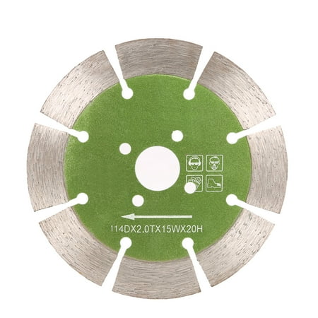 - 114*2.0*20mm Dry Cutting Segmented Diamond Saw Blade with Cooling Holes 20mm Inner Diameter Marble Granite Tile Incising For Angle Grinder Architectural Engineering Architect