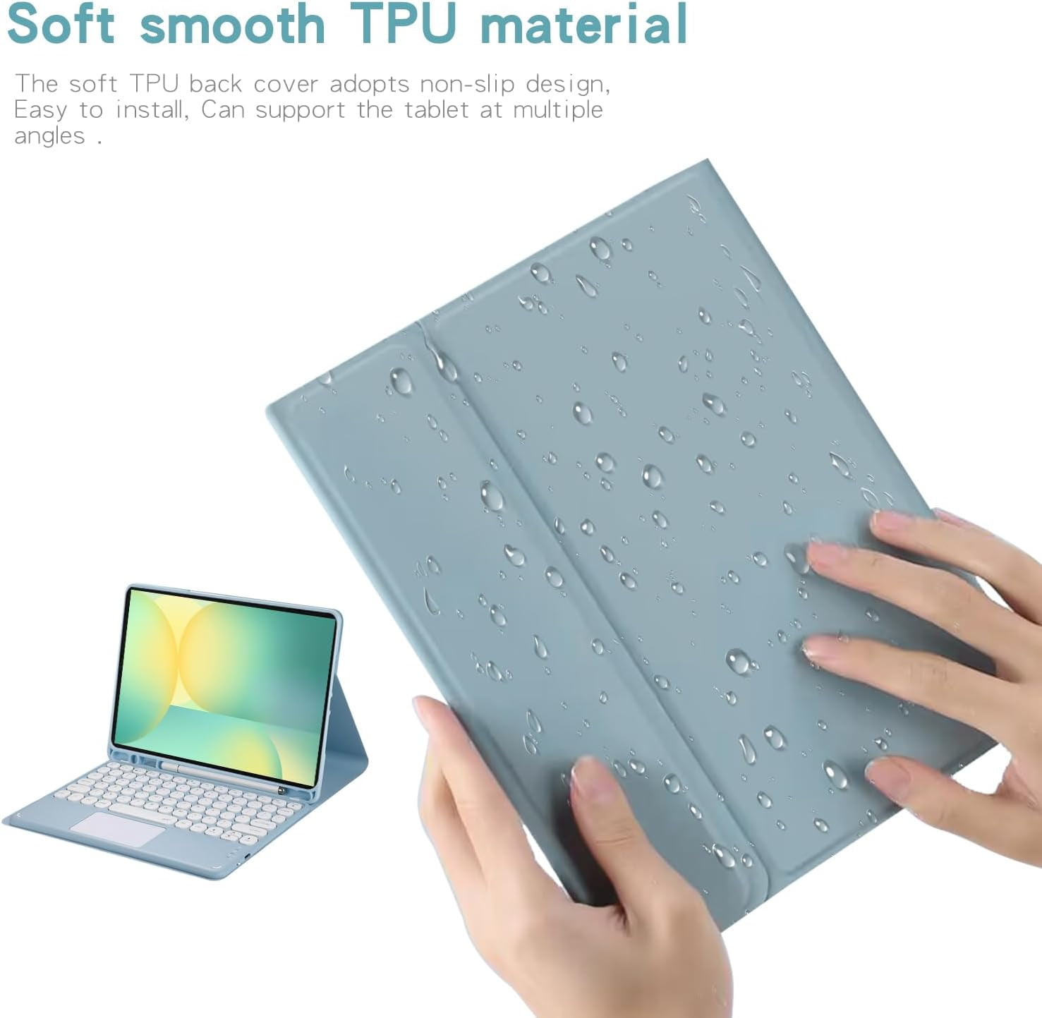 Touch Keyboard Case for Samsung Galaxy Tab S10 FE+ Plus 13.1 Inch 2025 Model (X620/X626B), with Mouse - Magnetically Detachable Touch Bluetooth Keyboard