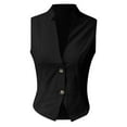 thumbnail image 4 of Women's Solid Color V Neck Button Down Sleeveless Cardigan Shirt Vest Small Suit Womens Heated Vest with Battery Pack Cute Vest plus Size Dressy Vest Womens Work Vest Jackets Vests Womens plus Size, 4 of 6