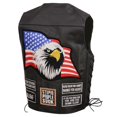 thumbnail image 2 of EVENT LEATHER - Mens Eagle Flag Pre-Patched (8 total Patches) Side Lace Leather Vest (3X-Large), 2 of 4