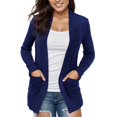 thumbnail image 3 of Vedolay Tops for Women Casual Womens Lapel Neck Long Sleeve Fashion Button Front Fashion Jacket,Blue M, 3 of 4