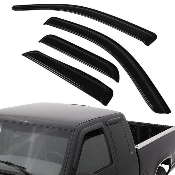 SCITOO Outside Mount Window Visor Deflector Rain Guard Dark Smoke, 4 Pcs Set Fit for 2014-2018 For Chevrolet Silverado 1500