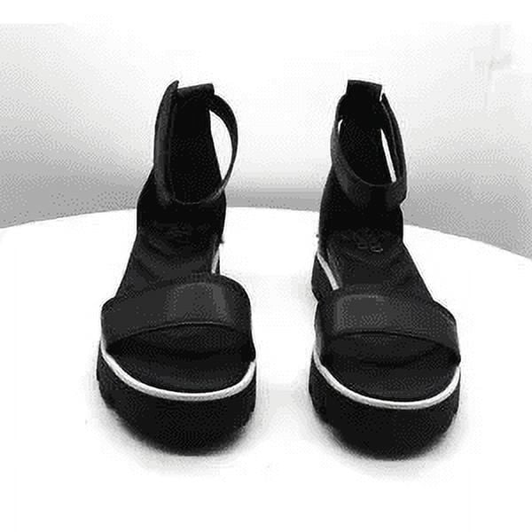 Sandale Femme Franco Sarto Noire Vernie - Talon Moyen Plateforme - Taille US 10 (M) - Neuve Sans Boîte
