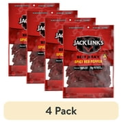 (4 pack) Jack Link’s Beef Jerky, Spicy Red Pepper, Made with 100% Beef, 10g of Protein per Serving, 5 Ounce, Resealable Bag