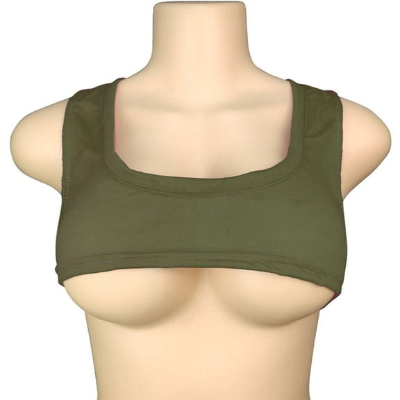 Elvqul Sleeveless Tank Tops for Women Army Green Pullover Plain Cropped Casual Crew Neck Tops