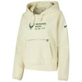 thumbnail image 2 of Women's Nike Cream Milwaukee Bucks Courtside Standard Issue Performance Pullover Hoodie, 2 of 3