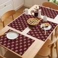 thumbnail image 5 of Vintage Flowering Placemats Set&nbsp;of&nbsp;12 Gorgeous Flower Dark Red Background Heat Insulation Washable Place Mats, Non-Slip Table Mats for Dining Table Party Kitchen Decor,13x19 Inch, 5 of 9