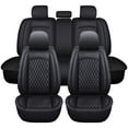 thumbnail image 6 of Maidao Car Seat Covers Leather Full Set for Mercedes-Benz for ML350 1998-2016 5 Seats Compatible Airbag Waterproof Premium Leather Front and Back Seat Protectors Black, 6 of 10