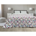 thumbnail image 1 of Purple Down Alternative Comforter, Graphical Stretched Numerous Abstract Chicory Flowers Continuous Pattern, Microfiber Quilt for All Season, 5 Sizes, White Violet Ceil Blue, by Ambesonne, 1 of 3
