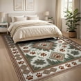 thumbnail image 3 of ODIKA 8'x10' Washable Area Rug Non-Slip Chair-Friendly Mat Woodland Forest Boho Motifs Wildlife Antler Centered Cabin Print Refined for Dining Room, Large Office, Lounge, 3 of 7