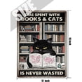 thumbnail image 5 of Time Spent with Books & Cats Is Never Wasted Black Cat New Aluminum Sign 12x16 Inch, Funny Cat Bathroom Decor, Bedroom Decor For Women, Black Cat Lovers Gifts for Girls Room, 5 of 6