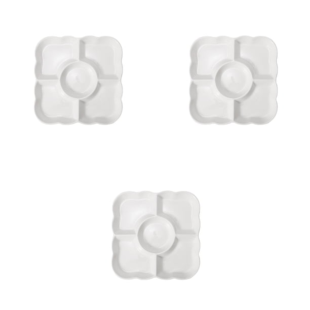 Billuyoard Bandeja de postres ligera para el hogar, de aperitivos fácil de limpiar, adecuado para todas las ocasiones, 3 pack/lote Almacenamiento y organización del hogar Blanco