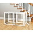 thumbnail image 3 of STAROUS 30"H Freestanding Wire Dog Gate with Door, White, 6 Panels, X-Wide, 3 of 7