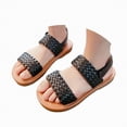 thumbnail image 6 of TOWED22 Girls Cute Heart Sandals Open Toe Summer Flats Dress Sandals Shoes Black,13, 6 of 6