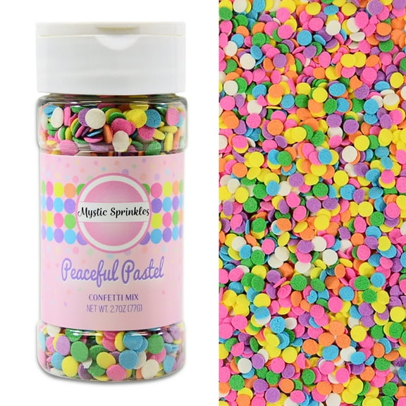 Mystic Sprinkles Peaceful Pastel Confetti Mix 2.7 Ounce Bottle