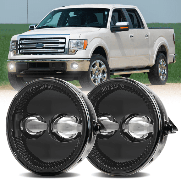 Pair LED Fog Lights Round Bumper Lamps Fit For 2006-2014 Ford F-150 Pickup Truck