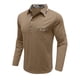 thumbnail image 4 of Men's Spring And Autumn Solid Color T-shirt Lapel 3 Button Open Placket Button Long Sleeved Top L, 4 of 6
