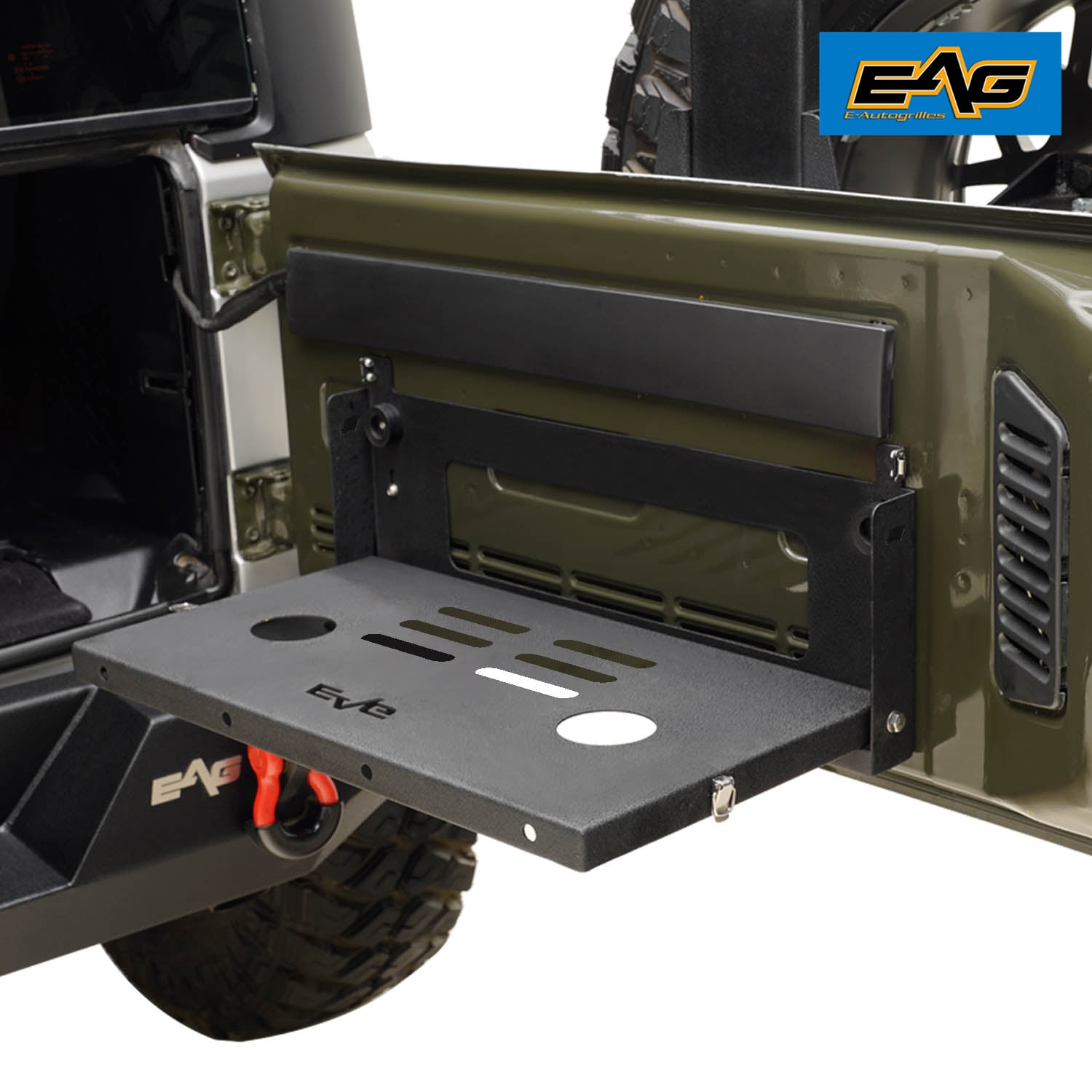 EAG 0718 Jeep Wrangler JK Metal Tailgate Table Cargo