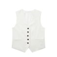 thumbnail image 1 of CHOK Hauts pour Femmes Gilet en Lin Mélangé Décontracté pour Femmes 2023 Rose, 1 of 3