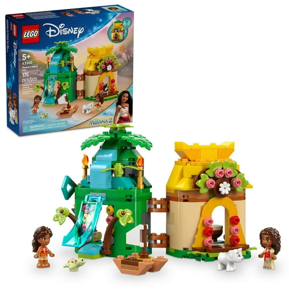 LEGO Disney Moana's Island Fun Building Toy Playset - Princess Moana Toy for Kids, Girls and Boys, Ages 5+ - with 2 Disney Micro-Dolls and Pua Animal Figure - Gift Idea for Birthdays - 43260, Includes 175 Pieces, Ages 5+