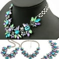 thumbnail image 5 of AYYUFE Women's Rhinestone Flower Cluster Bib Pendant Choker Chain Pendant Necklace, 5 of 6
