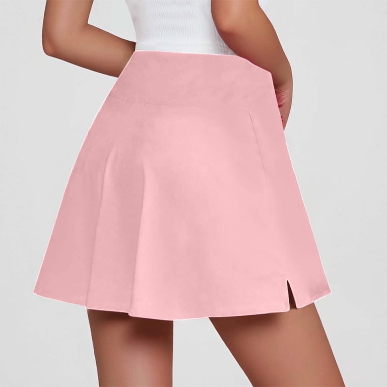 HBBIKVI Mini Summer Skirts for Women Solid A-Line Skirt with