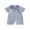 Blue, variant on Baby Boy 4th of July Romper 0-18M American Flag Embroidered Striped Short Sleeve Half Button-up Collared Bodysuit