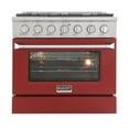 thumbnail image 2 of 36 in. 5.2 cu. ft Dual Fuel Range for Natural Gas Sealed Burners in Red., 2 of 12