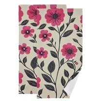 Yayeee Hand Towels for Bathroom Set of 2 Quick Dry Super Absorbent Soft Hand Shower Towels, 28" x 14", Pink Flowers