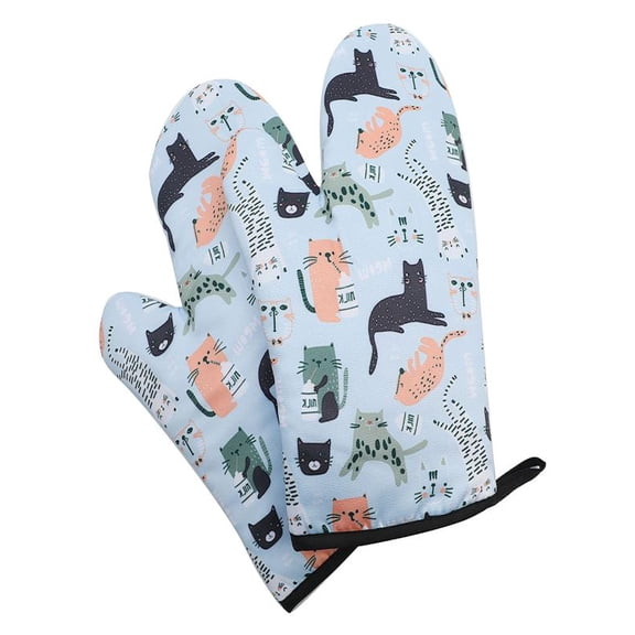 Heat Resistant Oven Gloves 2 Pieces, Kitchen Cooking Microwave Oven Mitts with Non-Slip Grip, Thermal Insulated Pot Holders for Baking and Grilling, Protective Cooking Gloves for Safe Food Handling