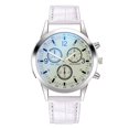 thumbnail image 1 of Reloj de cuarzo para hombre con correa de acero y tres ojos de cristal azul claro colorido, reloj de regalo para hombre, 1 of 6