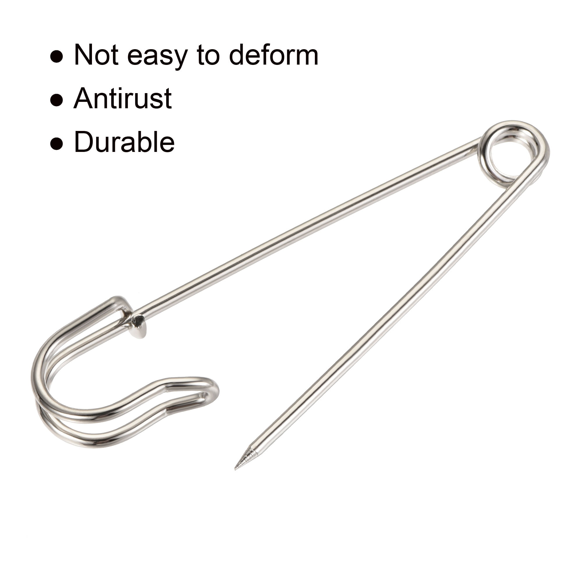 Uxcell Safety Pins 1.5 Inch Metal Nickel Plated Curved Sewing Pins Silver  Tone 50Pcs 