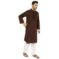 thumbnail image 2 of Atasi Indian Solid Kurta Pajama Set For MensÂ&nbsp;Mandarin Collar Casual Long-Wear Kurta, 2 of 7
