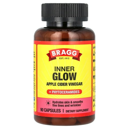 Bragg Inner Glow, Apple Cider Vinegar + Phytoceramides, 90 Capsules