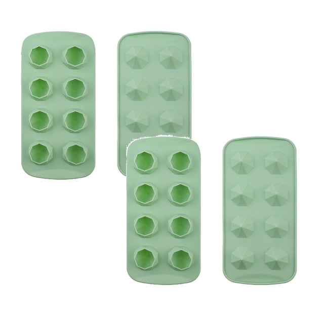 Oleegame 2PC Baby Popsicle Molds Easy Release Silicone & Flexible 8 Ice Cube Trays With For Cocktail Freezer Stackable Ice Trays With Covers