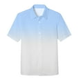 thumbnail image 3 of Dress Shirt Boys 9-10 Years Short Sleeve Button Down Gradient Shirt Dress Shirts Summer Casual Clothes, 3 of 4