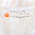 thumbnail image 2 of Carnelian 10mm Cube Shape Faceted Cut Beads 7 inch adjustable Silver Plated Clasp Bracelet for men, women, unisex. Link Chain Stacking Bracelet.|LINK_01755, 2 of 4