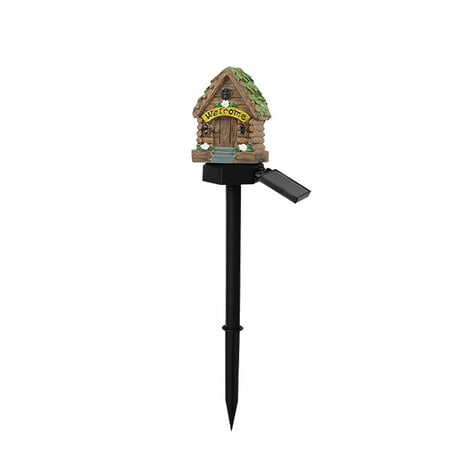 

Solar Powered Small House Lights Resin Lights New Courtyard Lights Tree Lights Cartoon House Lights Lights and Floor Mounted Lights