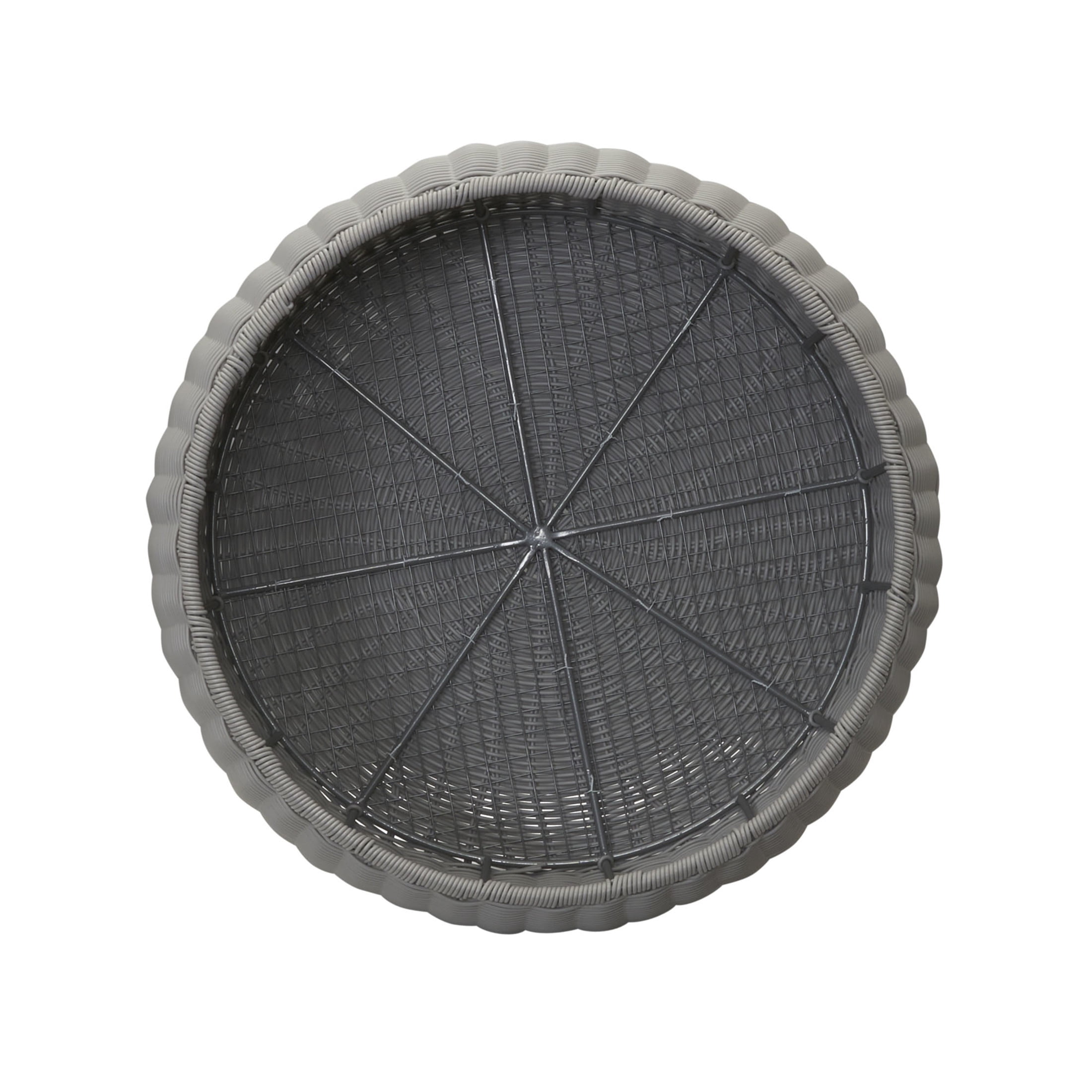 Household Essentials Handwoven Resin Storage Stool Ottoman, Gray
