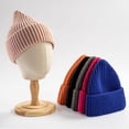 thumbnail image 2 of Gorros de punto de cachemira para mujer, gorro de punto de Color sólido para adultos, gorro grueso cálido para exteriores, otoño, 2 of 5
