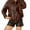 Brown, variant on Faux Leather Lapel Collar Moto Jacket for Women, Zip Up Long Sleeve, Elegant Fall Winter Outerwear, 1 Piece, S-XXL, Plus Size Friendly