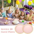 thumbnail image 6 of HYG 9 inch Scalloped Paper Food Plates Pink Decorative Plates Disposable Dessert Tray with Gold Foil Home Kitchen Dining Table Supplies for Birthday Wedding Christmas Party 20 Pcs, 6 of 7