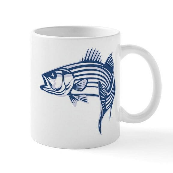CafePress - Graphic Striped Bass Mug - 11 oz Ceramic Mug - Novelty Coffee Tea Cup