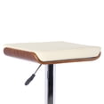 thumbnail image 4 of Armen Living Java Barstool in Chrome finish with Walnut wood and Cream Faux Leather, 4 of 5