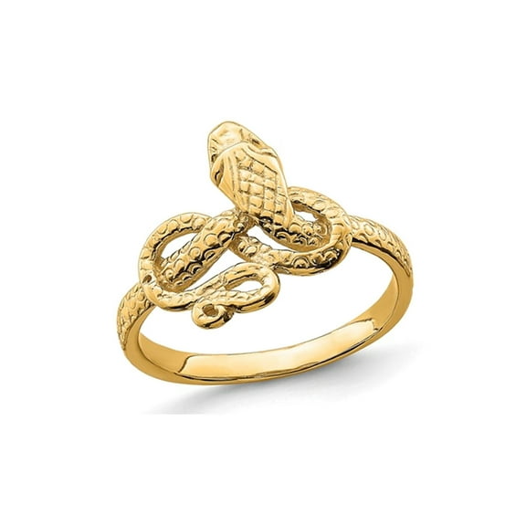 Gem & Harmony 14K Yellow Gold Snake Slither Ring (size 7) for Women