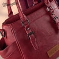 thumbnail image 3 of Wrangler Tote Bags for Women Medium Crossbody Purses Designer Top Handle Handbags, Burgundy, 3 of 6