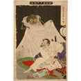 thumbnail image 3 of Tsukioka Yoshitoshi 18x24 Black Modern Framed Museum Art Print Titled - Minamoto No Yorimitsu Cuts at the Earth Spider (1892), 3 of 5