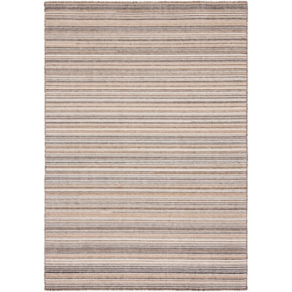 SAFAVIEH Kilim Xaviera Striped Polyester Area Rug, Brown/Yellow, 4' x 6'